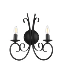 APPLIQUE "POMPEI" IN METALLO NERO, E14